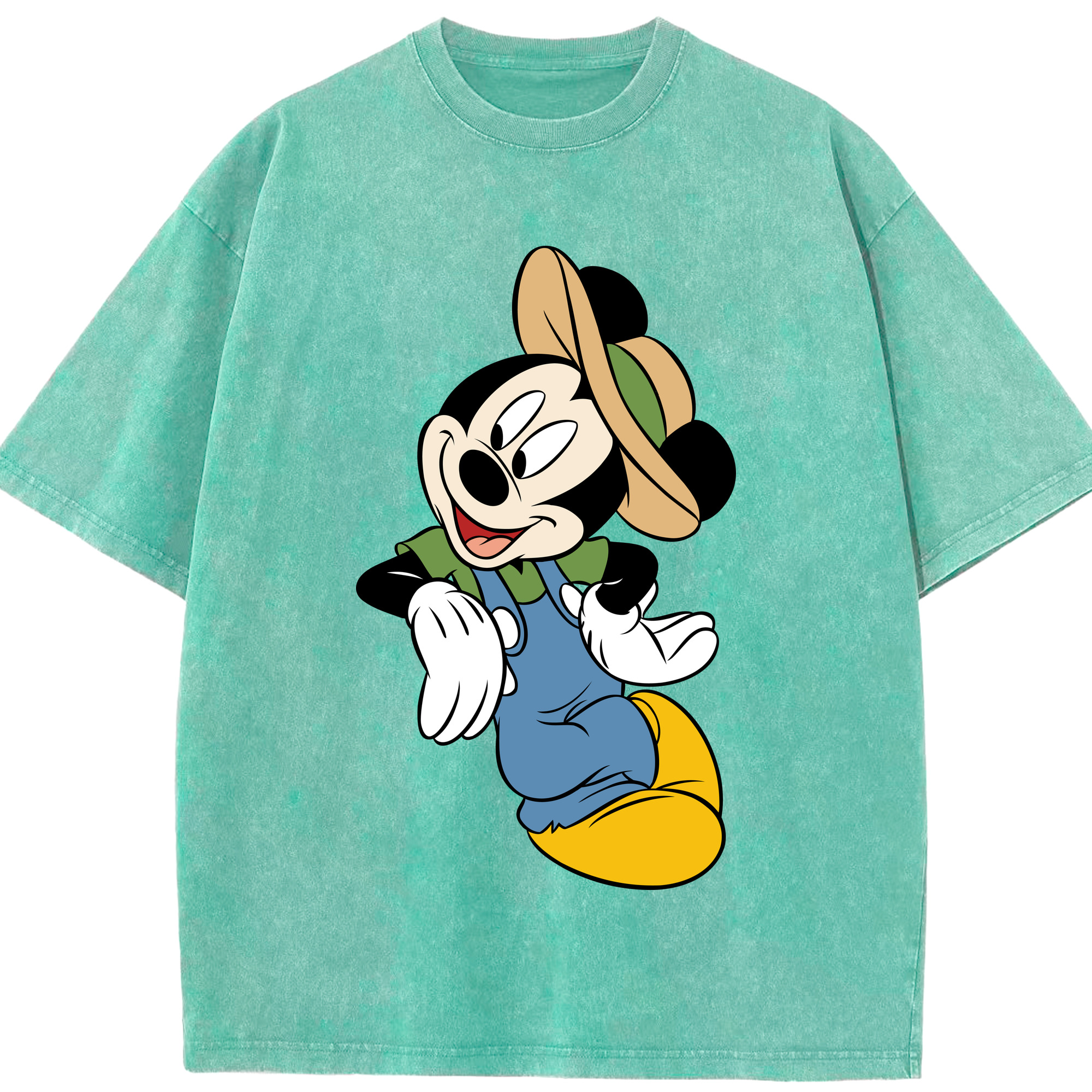 （画像用） ミッキーマウス Mickey Mouse 綿100% ヴィンテージ風 半袖Tシャツ（フロントプリント）